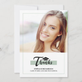 ミントグリーン卒業ありがとうフォトカード 案内状