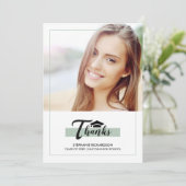 ミントグリーン卒業ありがとうフォトカード 案内状 (スタンド正面)