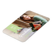 ミントグリーン卒業写真アナウンスメントマグネット マグネット (左側)