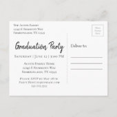 ミントグリーン卒業 |トレンディーモダングラッド写真 インビテーションポストカード (裏面)