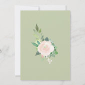 ミントグリーン多肉性フラワー結婚式招待状 招待状 (裏面)