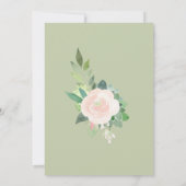 ミントグリーン多肉性結婚花ブライダルシャワー 招待状 (裏面)