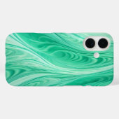 ミントグリーン大理石フロー – 抽象芸術流体パターン Case-Mate iPhoneケース (裏面 (横))