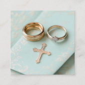 ミントグリーン宗教結婚の エンクロージャーカード (正面)