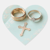 ミントグリーン宗教結婚の ハートシール (正面)