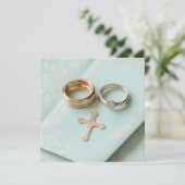 ミントグリーン宗教結婚の 招待状 (スタンド正面)