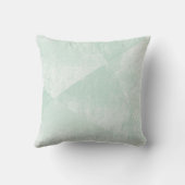 ミントグリーン幾何ミニマルインクテクスチャ クッション (裏面)