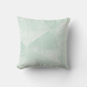 ミントグリーン幾何ミニマルインクテクスチャ クッション (正面)