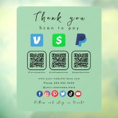 ミントグリーン数々のQRコードPaypal Venmoキャッシュアプリ ウィンドウサイン (シート3)