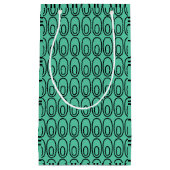 ミントグリーン楕円を繰り返す スモールペーパーバッグ (正面)