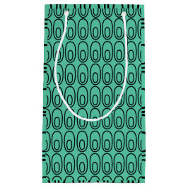 ミントグリーン楕円を繰り返す スモールペーパーバッグ