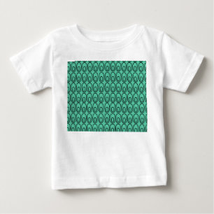 ミントグリーン楕円を繰り返す ベビーTシャツ