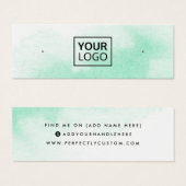 ミントグリーン水カラースタッドイヤリングディスプレイカード (正面&裏面)