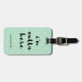 ミントグリーン水玉模様旅行 | 私はここにいる ラゲッジタグ (正面横)