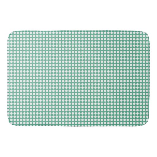 ミントグリーン水玉模様背景パターン バスマット (正面)