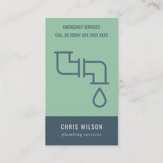 ミントグリーン海軍配管配管 名刺 (正面)