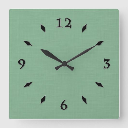 ミントグリーン無地のテクスチャ スクエア壁時計 (正面)