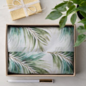 ミントグリーン熱帯葉 薄葉紙 (ギフト)