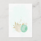 ミントグリーン白い花金ゴールド結婚フローラ エンクロージャーカード (裏面)