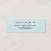 ミントグリーン眼科医メガネのロゴ スキニー名刺 (裏面)