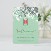 ミントグリーン禅葉竹中国の茶の湯 エンクロージャーカード (スタンド正面)