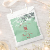 ミントグリーン竹葉のダブル中国のシ結婚ス フェイバーバッグ (クリップ留めされた状態)