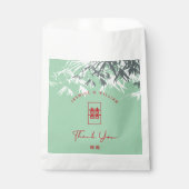 ミントグリーン竹葉のダブル中国のシ結婚ス フェイバーバッグ (正面)