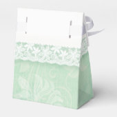 ミントグリーン素朴な白いレースお感謝していりギフトボックス フェイバーボックス (裏面サイド)