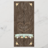 ミントグリーン素朴フローラ結婚のメニューカード メニュー (裏面)