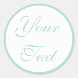 ミントグリーン結婚ズ封筒用シールとカスタム文字 ラウンドシール