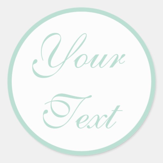 ミントグリーン結婚ズ封筒用シールとカスタム文字 ラウンドシール (正面)
