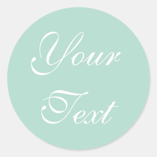 ミントグリーン結婚ズ封筒用シールとカスタム文字 ラウンドシール (正面)