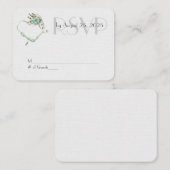 ミントグリーン結婚バラとリボンハートRSVP エンクロージャーカード (正面/裏面)