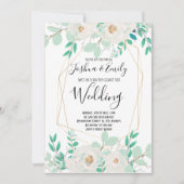 ミントグリーン結婚式招待状フローラ招待状 招待状 (正面)