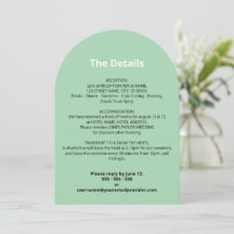 ミントグリーン結婚詳細カード