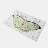 ミントグリーン美しい蝶 ドアマット (アングル)