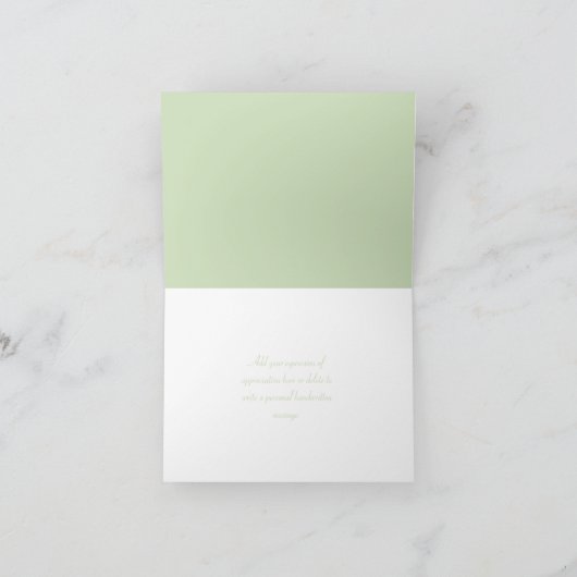 ミントグリーン航海のいかり結婚ズサンキューカード サンキューカード (内部)