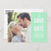 ミントグリーン航海の写真日付はがきを保存 案内ポストカード (正面/裏面)