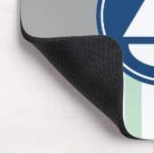 ミントグリーン航海の帆船ストライプ マウスパッド (コーナー)