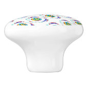 ミントグリーン装飾模様 セラミックノブ (側面)