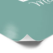 ミントグリーン誕生日ウェルカムフォト名 ポスター (コーナー)