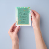 ミントグリーン金ゴールドアルコールインク結婚抽象芸術 チラシ (手)