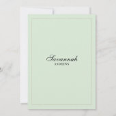 ミントグリーン金ゴールドカラフルハミングバードブライダルシャワー 招待状 (裏面)