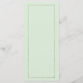 ミントグリーン金ゴールドカラフルハミングバ結婚ードズメニュー プログラム (裏面)