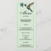 ミントグリーン金ゴールドカラフルハミングバ結婚ードズメニュー プログラム (正面)