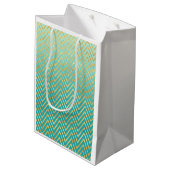 ミントグリーン金ゴールドグラムシェブロングラデーション ミディアムペーパーバッグ (裏面アングル)