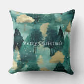 ミントグリーン金ゴールドツリークリスマス クッション (正面)