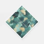 ミントグリーン金ゴールドツリークリスマス スタンダードランチョンナプキン (角)