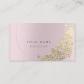 ミントグリーン金ゴールドフラワーボタニカルアメストピンクマウ 名刺 (正面)