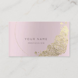 ミントグリーン金ゴールドフラワーボタニカルアメストピンクマウ 名刺